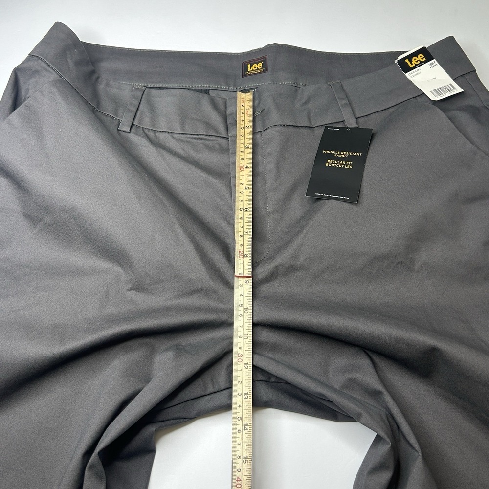 NWT Lee High Rise Wrinkle Free Bootcut Gray Pants 18 Women's 18W Petite 28" - Picture 11 of 14